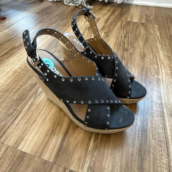 Report Caden Dark Grey Suede Espadrille Wedge Size 9 NWOT - Picture 2 of 6